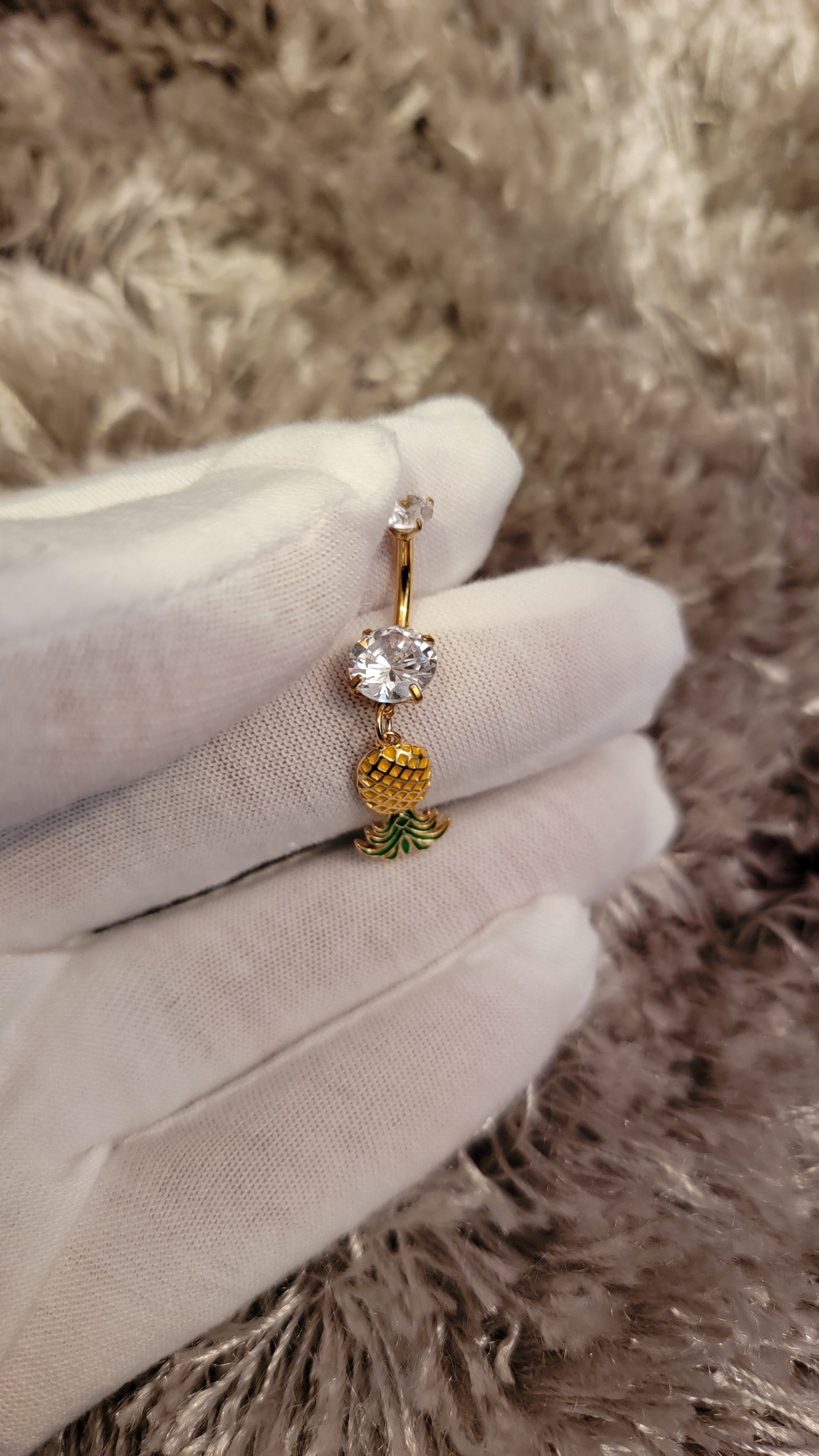 Upside-Down Pineapple Belly Ring
