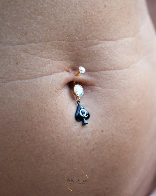 Queen of Spades Belly Ring