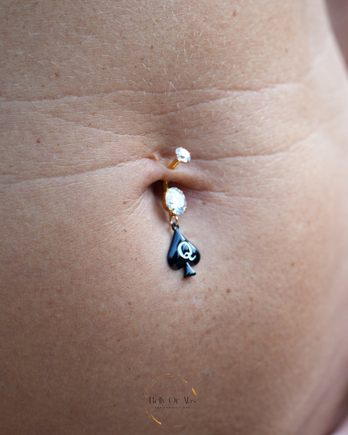 Queen of Spades Belly Ring