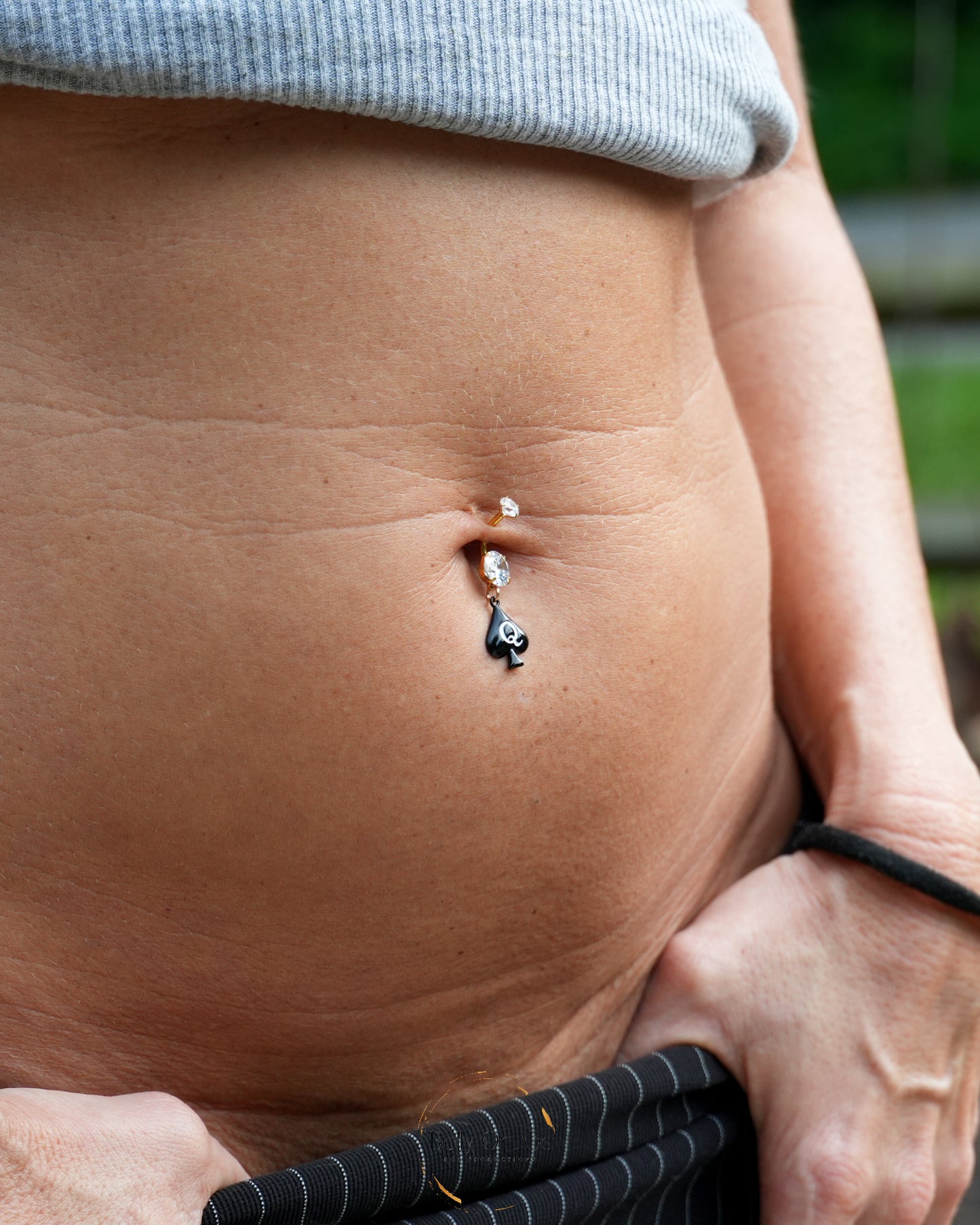 Queen of Spades Belly Ring