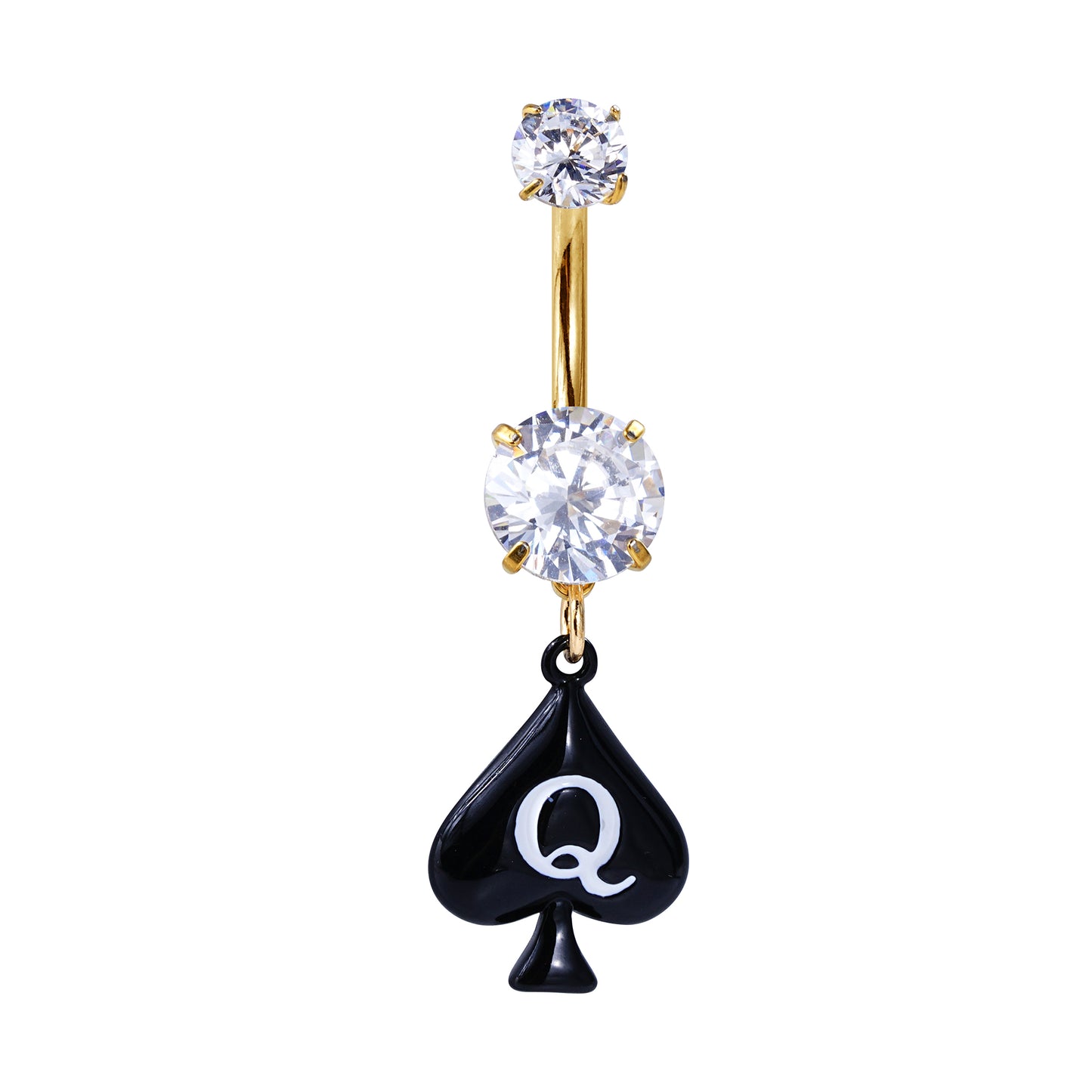 Queen of Spades Belly Ring